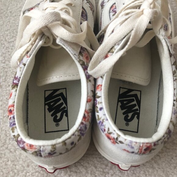VANS Old Skool Vintage Floral Sidestripe Shoes / Sneakers Canvas / Suede, Size 7 - Picture 4 of 11